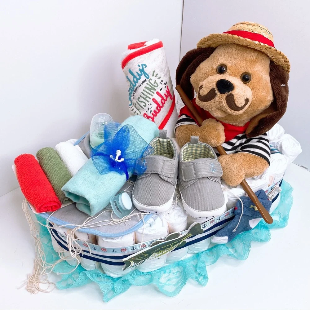 Fisherman Diaper Cake, Boatman Diaper Cake